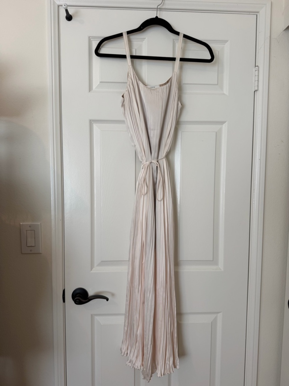 Vince Champagne 🍾 Pleated Maxi Dress with Waist Tie